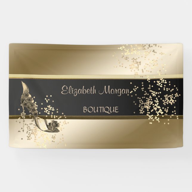 Modern Chic  ,Luminous, Floral High Heels Banner (Horizontal)