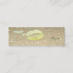 Modern Chic Luxury Glittery-Lips Mini Business Card