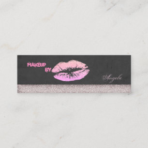 Modern Chic Luxury Glittery-Lips Mini Business Card