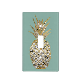 Modern Chic Marble Gold Pineapple Fruit Light Switch Cover