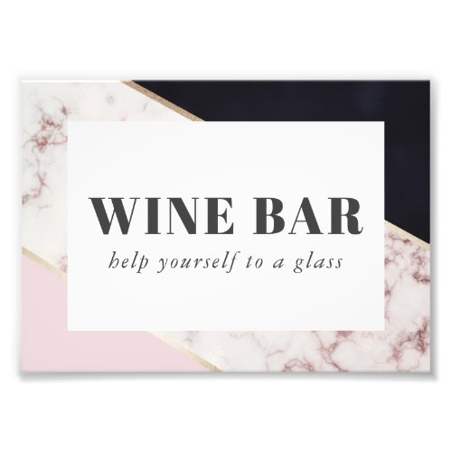 Modern Chic Marble Wine Bar Photo Print