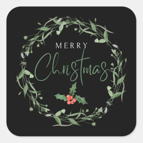 Modern Chic Merry Christmas Holiday Stickers