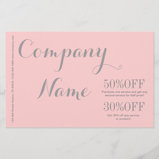Modern Chic Minimalist Cosmetologist blush pink Flyer (Front)