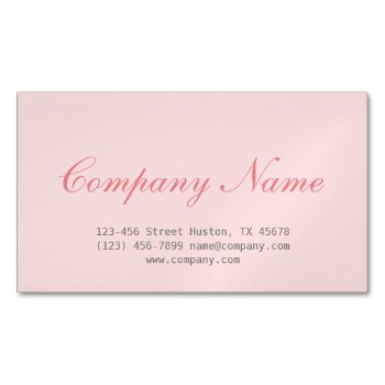 Modern Chic Minimalist Cosmetologist Blush Pink Magnetic Business Card by businesscardsdepot at Zazzle