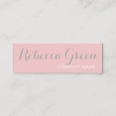 Modern Chic Minimalist Cosmetologist blush pink Mini Business Card (Front)