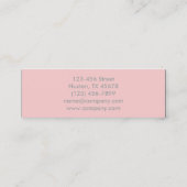 Modern Chic Minimalist Cosmetologist blush pink Mini Business Card (Back)