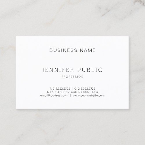 Modern Chic Minimalist Design Professional Plain Business Card