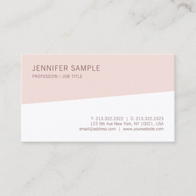 Modern Chic Minimalist Design Template Trendy Business Card (Front)
