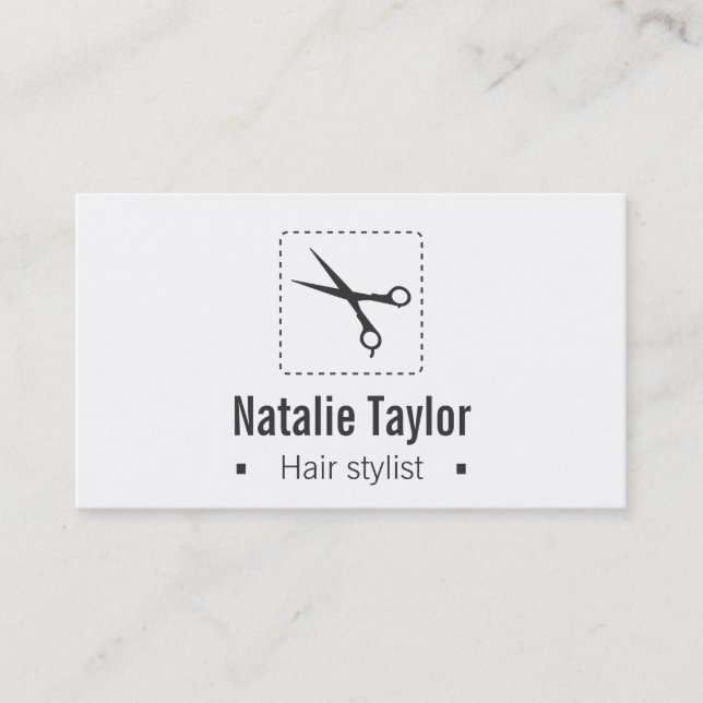 Modern, Chic, Minimalist, Hair Stylist Business Card (Front)