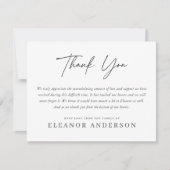 Modern Chic Minimalist Memorial Flat Thank You Car Invitation | Zazzle