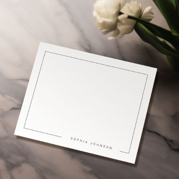 Modern Chic Minimalist Personalized Stationery Note Card by AvaPaperie at Zazzle