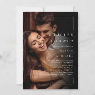 Modern chic minimalist photo couples shower invita invitation