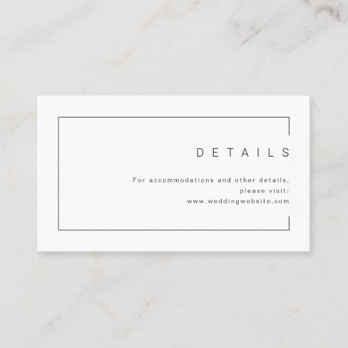 Modern chic minimalist photo wedding Details Place Place Card