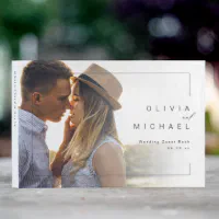 Modern chic minimalist photo wedding guest book