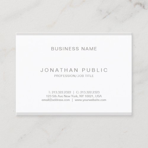 Modern Chic Minimalist Plain Clean Luxury Graceful Business Card