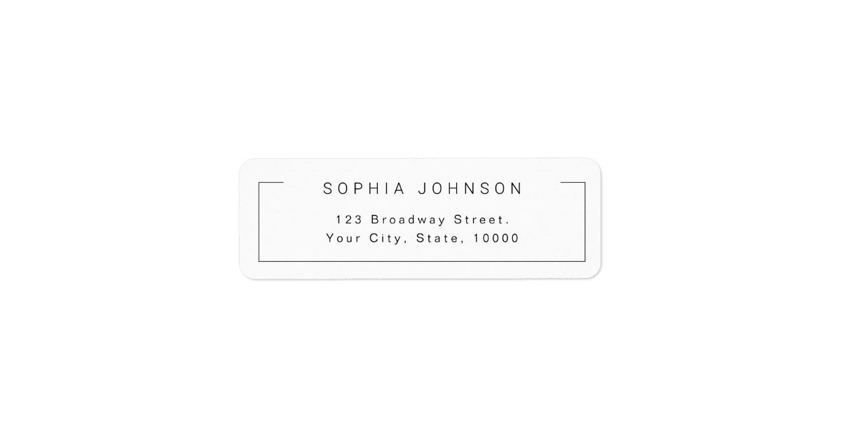 Modern chic minimalist Return Address labels Zazzle