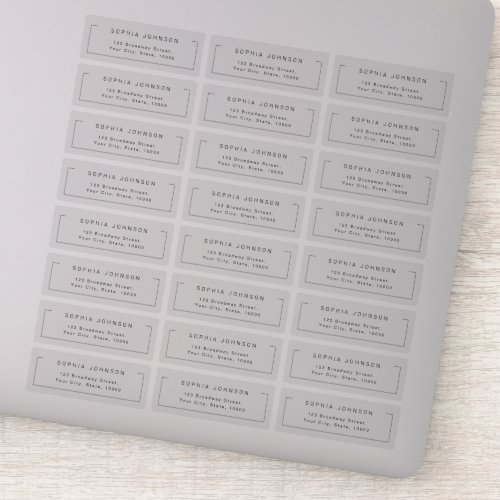 Modern chic minimalist transparent return address sticker