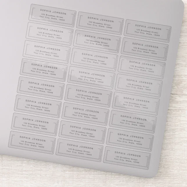 Modern chic minimalist transparent return address sticker | Zazzle