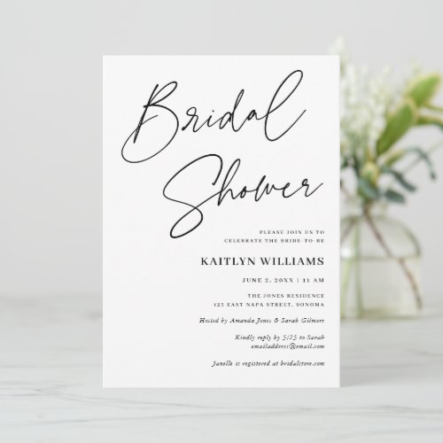 Modern Chic Minimalist Wedding Bridal Shower Invitation