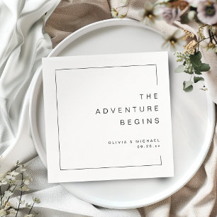 Modern Chic Minimalist Wedding Napkins