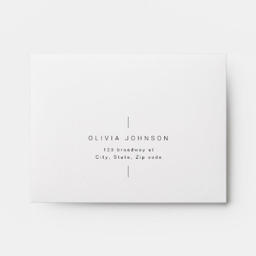 Modern chic minimalist wedding RSVP Envelope