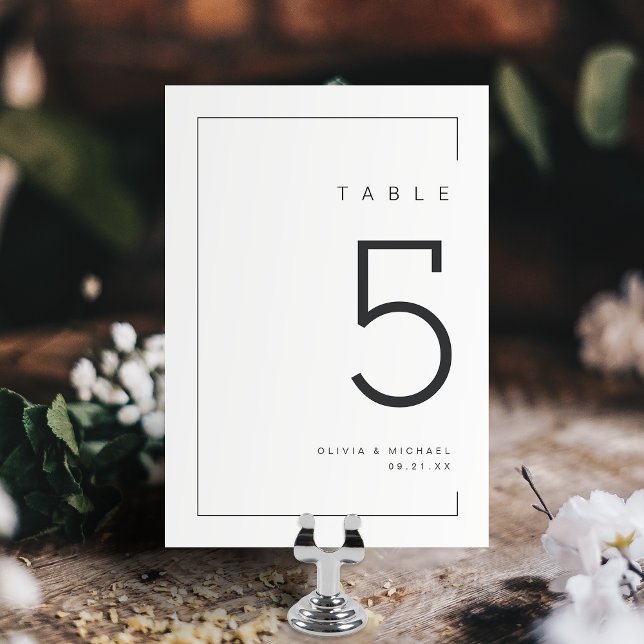 Modern chic minimalist wedding table number (Modern chic minimalist wedding table number)
