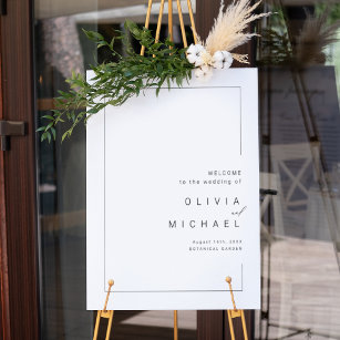 Modern chic minimalist wedding welcome sign