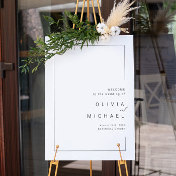 Modern Chic Minimalist Wedding Welcome Sign by AvaPaperie at Zazzle