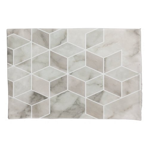 modern chic minimalist white marble geometric pillow case