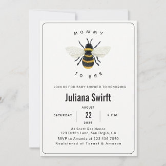 Modern Chic Mommy To Bee Baby Shower Invitation 