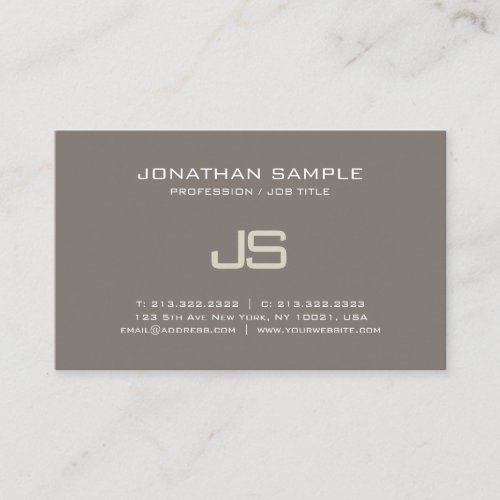 Modern Chic Monogram Design Professional Luxe Business Card