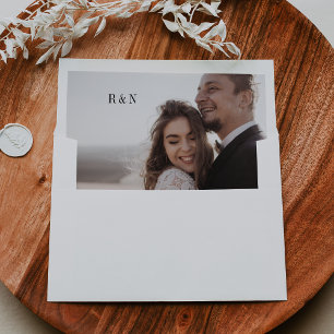 Modern Chic Monogram Photo Wedding Envelope Liner