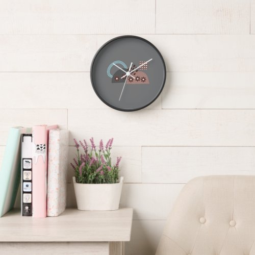 Modern Chic Monogram Round  Boho Clock