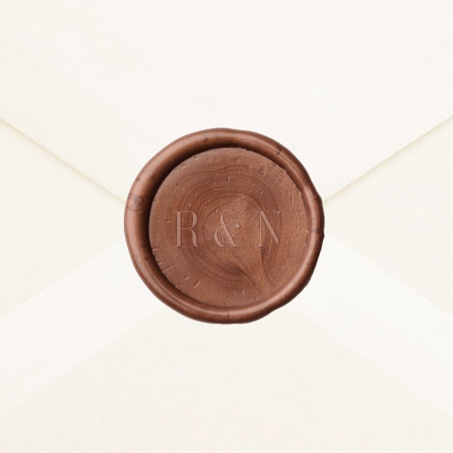 Modern Chic Monogram Wedding Wax Seal Sticker (Creator Uploaded)