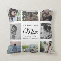 Modern Chic Mother's Day Mom Family Photo Collage Throw Pillow Modern Chic Mother's Day Mom Family Photo Collage Throw Pillow
