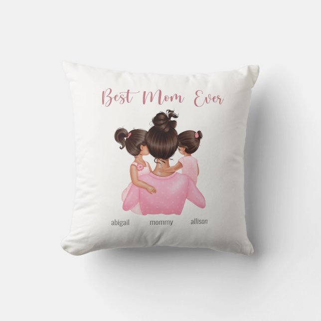 Modern Chic Mothers Day Personalized Keepsake Throw Pillow (Front)