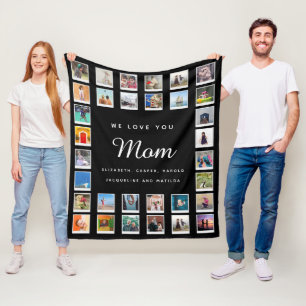 Modern Chic Mothers Day Photo Collage Black Fleece