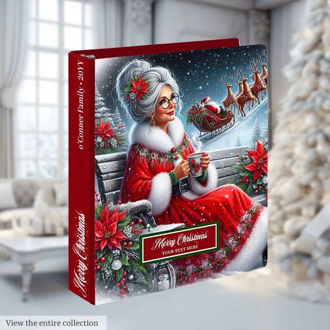 Modern Chic Mrs. Claus Christmas Memory Album 3 Ring Binder (Modern Chic Mrs. Claus Christmas Memory Album)