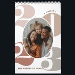 Modern Chic Multi Photo Family Memories Calendar<br><div class="desc">Design feature with simple font typography with 4 color.  Each card can be customized with your favorite family photo.</div>