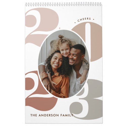 Modern Chic Multi Photo Family Memories Calendar