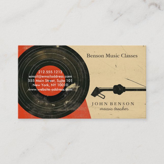 Modern chic Music Lessons  Business Card (Front)