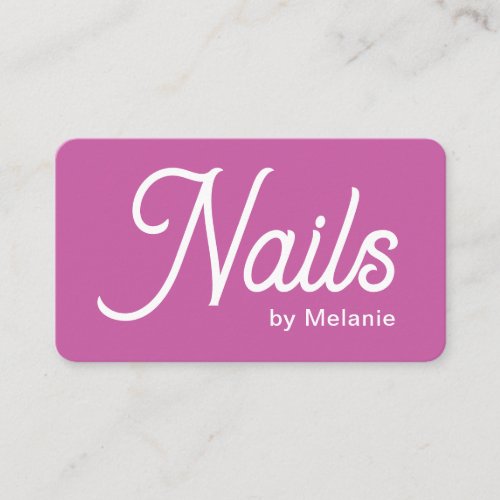 Modern Chic Nails Salon Business Card Pink