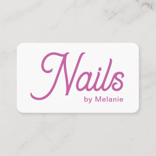 Modern Chic Nails Salon Business Card Pink White