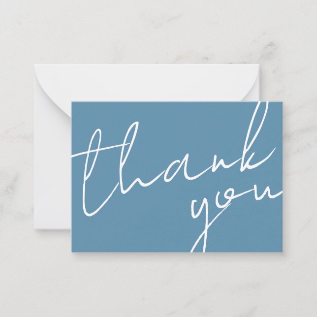 Modern Chic Navy Blue Calligraphy Script Wedding  Note Card (Front)