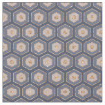 Modern Chic Navy Blue Gold Hexagon Geometric Fabric