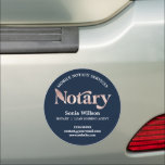 Modern Chic Navy Rose Notary Public Loan Signing Car Magnet<br><div class="desc">Chic Rose Gold and navy Notary Public Loan Signing Agent Business Card with your photo and QR code</div>