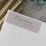 Modern Chic | Neutral Family Return Address Label<br><div class="desc">These modern chic neutral family return address labels are perfect for a stylish holiday card or any personal mailing. This simple boho design features classic sophisticated calligraphy in minimal bohemian neutral tones. These labels can be used for Christmas cards, party invitations, a special event or any time you need a...</div>