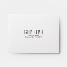 Modern Chic Note Card Return Address Envelope