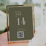 Modern Chic Olive Green QR Code Table Number
