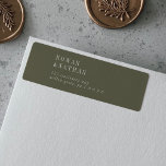 Modern Chic Olive Green Return Address Labels<br><div class="desc">These modern chic olive green return address labels are perfect for a simple wedding. The woodsy boho design features rustic unique and stylish bohemian typography in a minimal woodland forest green color. These labels can be used for a wedding, bridal shower, Christmas cards, special event or any time you need...</div>